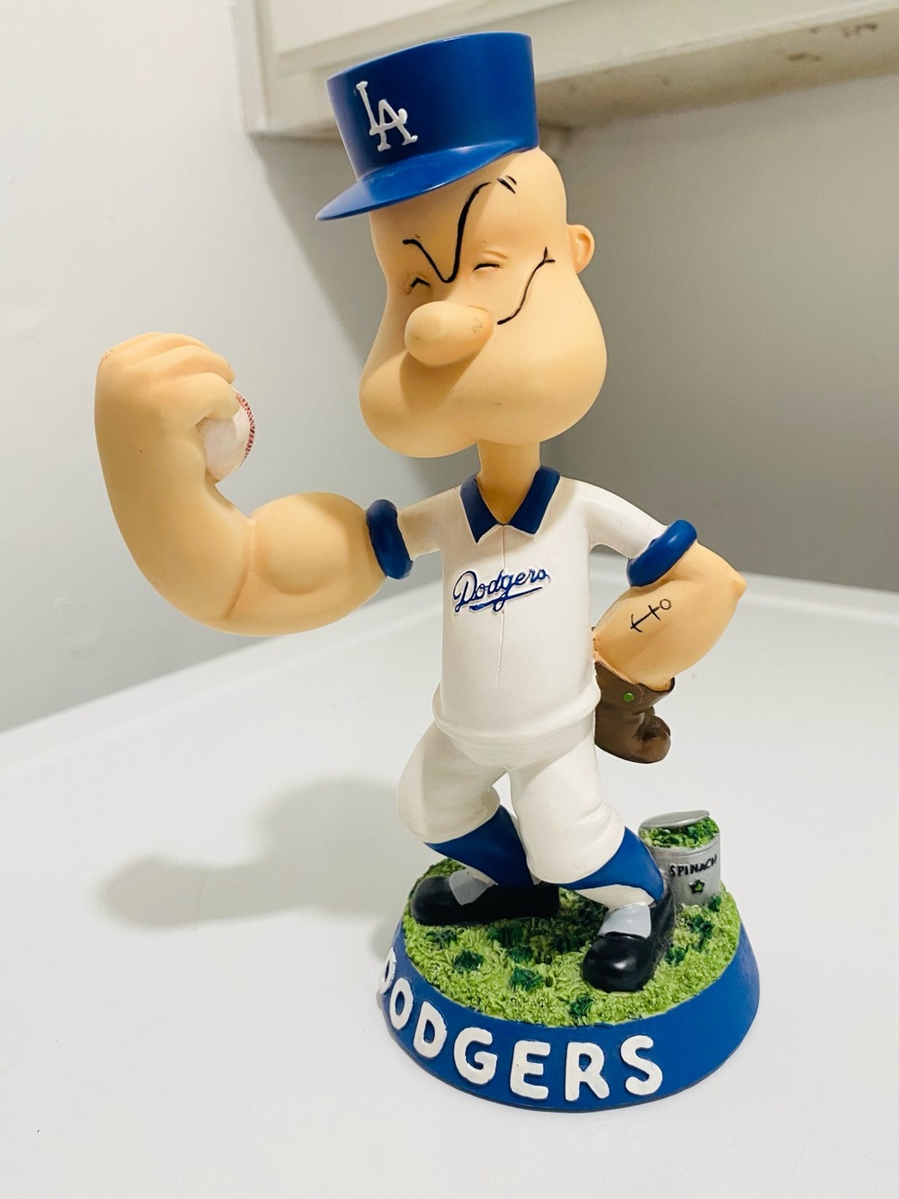 Los Angeles Dodgers Blue & White Baseball Popeye Bobblehead Figurine